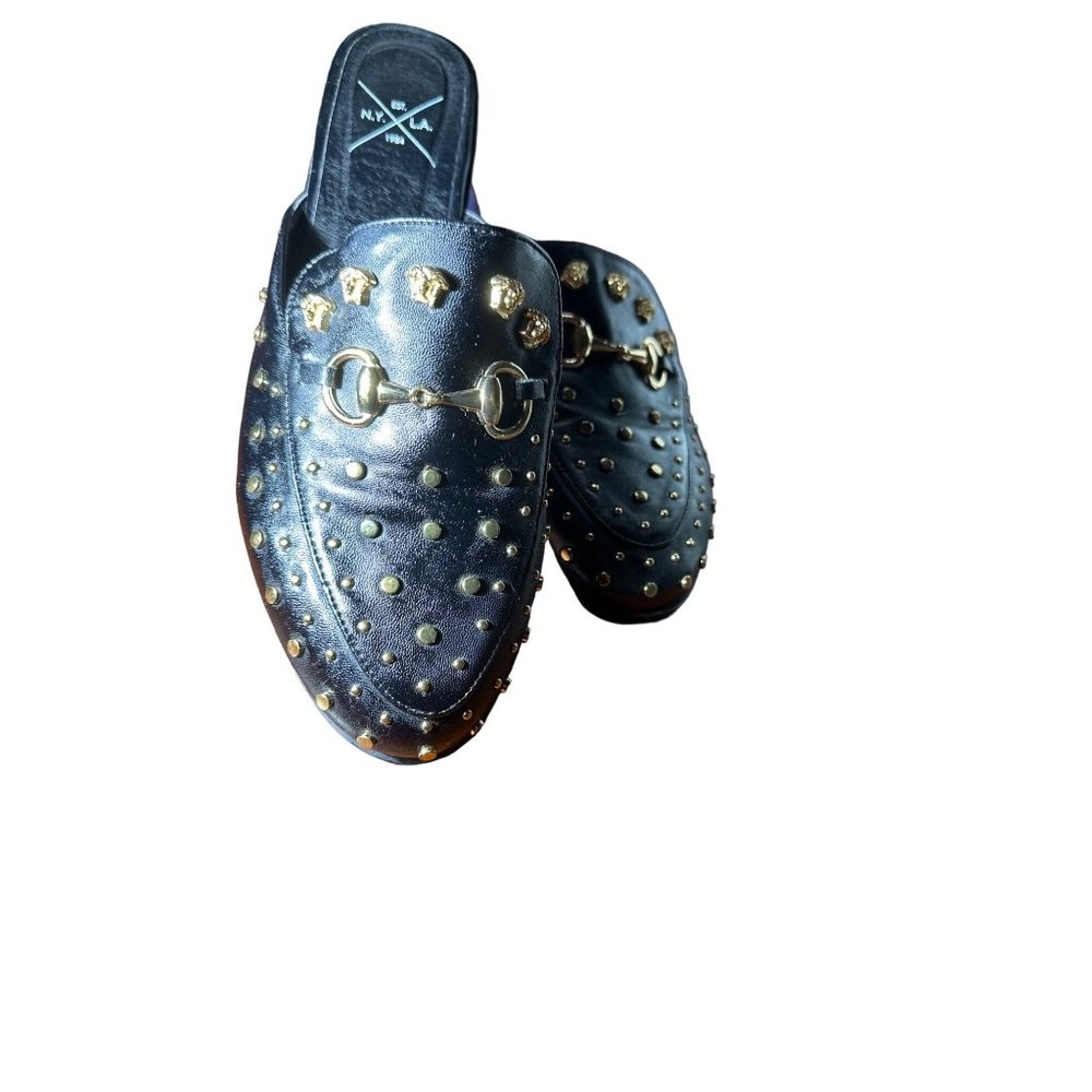 N.Y.L.A. Studded Ladies Mule Slides